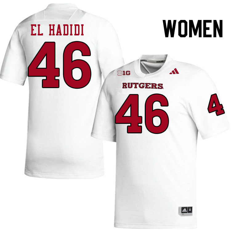 Women #46 Sammy El Hadidi Rutgers Scarlet Knights 2024 College Football Jerseys Stitched-White